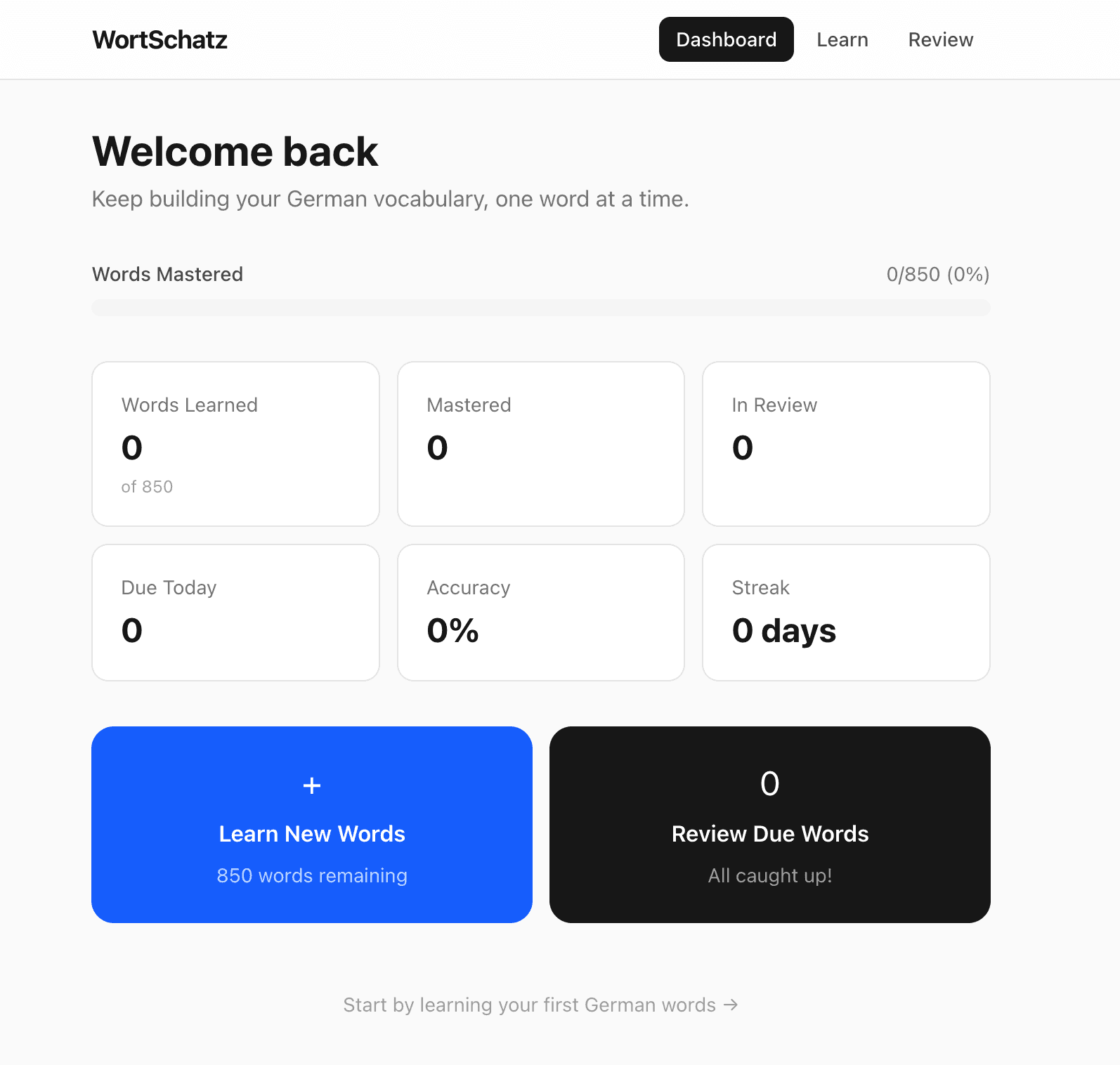 WortSchatz - Learn German Vocabulary (in-browser) preview